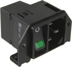 DC21-0024-1111 - IEC-Plug Switch DC21 Green-Illuminated