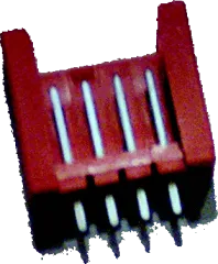 0-826372-4 - Stiftwanne stehend 4polig rot mit Rastung