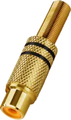 T-707JGLC-SW - Cinch-Buchse mit Kabelknickschutz vergoldet schwarz 5,9mm