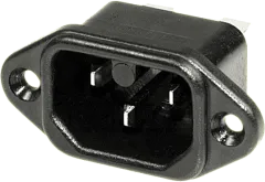 WGD336-6,3 - IEC-Stecker Flanschdose für Flachstecker 6.3mm