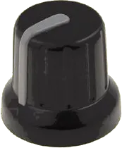 GMN-4GY - Miniaturknopf, Achse 6mm, Höhe 14mm, schwarz-grau