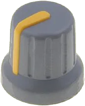 GMN-4SYL - Miniaturknopf, Achse 6mm, Höhe 14mm, grau-gelb