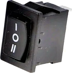 RSM1232C0BK - Wippenschalter Rocker SP3T (ON)-OFF-(ON) 3A schwarz