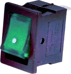 RSSM101A2C2GN - Wippenschalter beleuchtet einpol. Ein-Aus 6A 250V grün