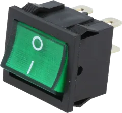 RSSM2014C3GN - Wippenschalter beleuchtet DPST 6A DPST grün beleuchtet