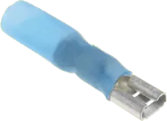 FH63X08BL-S - Steckhülse 6,3x0,8 2,5mm blau mit Schrumpfschlauch