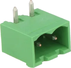 STLZ950WH2 - Wannen-Stiftleiste abgewinkelt 320V 12A 2pol grün mit Seitenwand