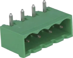 STLZ950WH4 - Wannen-Stiftleiste abgewinkelt 320V 12A 4pol grün mit Seitenwand