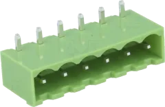 STLZ950WH6 - Wannen-Stiftleiste abgewinkelt 320V 12A 6pol grün mit Seitenwand