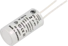 4.16.17.74.06 - Motoranlaufkondensator 2uF 475V, 25x49mm Leitungen 100mm