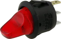 R13-112BP - Wippenschalter rund SPST 250V 6A Neon schwarz