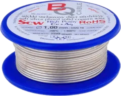 SCW-1,00/100 - Silver plated wire 1,00mm reel 0,1 kg 14m