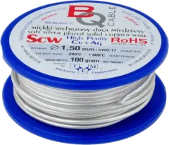 SCW-1,50/100 - Silver plated wire 1,50mm reel 0,1 kg 6m