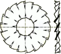 B4/BN783 - Fächerscheiben mit Doppelzahnung M4 D=15,6 VPE100