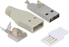 USBA-PLUG - 12025 USB PLUG A-Version Satz Lötversion inkl. Tülle