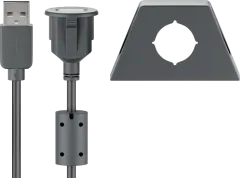 93351 - USB 2.0 Hi-Speed-Verlängerungskabel mit Montagehalterung, schwarz
