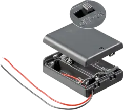 12445 - Batteriehalter 3xMignon AA geschlossenes Gehäuse mit Schalter schwarz