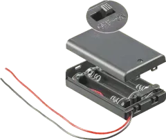 SBH-431-1AS - Battery holder 3x micro AAA housing (screwed, with switch)