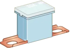 JAPVAL-M48-20A - Fuse: automotive JapVal Bent CS Male 20A 32V light blue