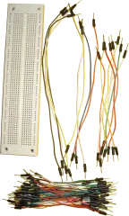 BB-830-65K - Breadboard 830 Punkte (630+200) und 65 Kabel 100mm bis 220mm farbig