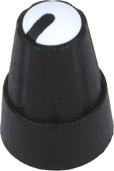 GTC6M-13X19-B - Drehknopf mit Anzeige; Kunststoff; Achse: Ø 6mm, Ø13x19mm schwarz/weiß