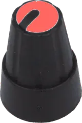 GTC6M-13X19-C - Drehknopf mit Anzeige; Kunststoff; Achse: Ø 6mm, Ø13x19mm scharz/rot