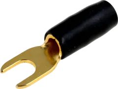 GKS-M4/10B - vergoldeter Gabelkabelschuh M4 10mm² isoliert, schwarz