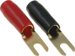 GKS-M8/35-20x - vergoldeter Gabelkabelschuh M8 35mm² isoliert, 10x rot und 10x schwarz