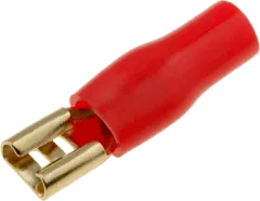 FS4,8R - Flachstecker vergoldet isoliert 4,8mm rot