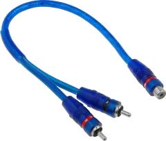 RCA-HQ.Y2/1 - 1x RCA-Buchse, 2x RCA-Stecker für Aktiv-Subwoofer, für Verstärker
