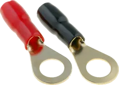 RKS-M8/4-20x - vergoldeter Ringkabelschuh M8 4mm² isoliert, 10x schwarz und 10x rot