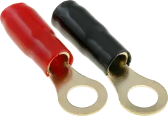 RKS-M10/22-20x - vergoldeter Ringkabelschuh M10 22mm² isoliert, 10x schwarz und 10x rot