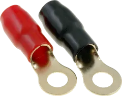 RKS-M10/35-20x - vergoldeter Ringkabelschuh M10 35mm² isoliert, 10x schwarz und 10x rot