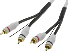 RCA-HQ2.500 - 2 x 2 RCA-Stecker Verlängerung 5m schwarz