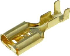 FSU6,3/2,5-Q - Flachstecker, Kabelschuh mit Haken unisoliert, vergoldet 6,3mm 1-2,5mm² (VPE 10)