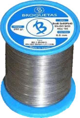 BROF60-05/05H - Lötdraht 0,5mm 500g auf Spule bleihaltig Sn60Pb40 Flussmittel halogenhaltig, Kolophonium, No Clean