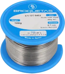 BROF60-07/01H - Lötdraht 0,7mm 100g auf Spule bleihaltig Sn60Pb40 Flussmittel halogenhaltig, Kolophonium, No Clean