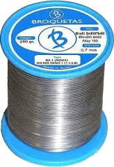 BROF60-07/025H - Lötdraht 0,7mm 250g auf Spule bleihaltig Sn60Pb40 Flussmittel halogenhaltig, Kolophonium, No Clean