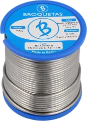 BROF60-20/05H - Lötdraht 2mm 500g auf Spule bleihaltig Sn60Pb40 Flussmittel halogenhaltig, Kolophonium, No Clean