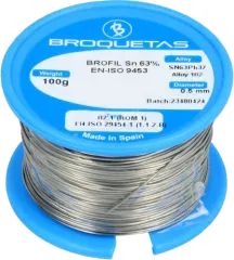 BROF63-05/01H - Lötdrasht 0,5mm 100g auf Spule bleihaltig Sn60Pb37 Flussmittel halogenhaltig, Kolophonium, No Clean