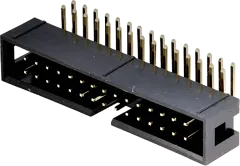 T821-30W - Wannen-Stiftleiste abgewinkelt 30polig vergoldet RM=2,54