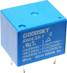 RWH-SS-105D - Relay DPST 15A Ucoil 5V 70R