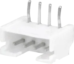 NSL20-4W - Nylonstiftleiste 4polig abgewinkelt RM=2mm