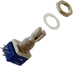 PTD902-1015K-A104 - Potenziometer Kohleschicht stereo 1 U logarythmisch 100k (Audio) 10% Achse gerändert 6mm L:15mm