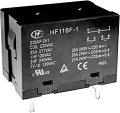 HF116F-1/220AP-2HTW - Relay DPST-NO 25A Ucoil 230VAC 20,8K