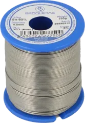 BROF60-08/025H - Lötdraht 0,8mm 250g auf Spule bleihaltig Sn60Pb40 Flussmittel halogenhaltig, Kolophonium, No Clean