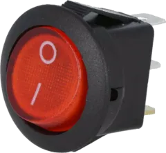 RSSM1018C3RD - Wippenschalter SPDT 250V 6A schwarz, rot beleuchtet