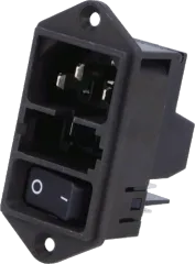 DD11.0121.1111 - IEC Stecker mit Schalter DPST 250VAC/1A mit Sicherungshalter