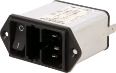 DD12.1121.111 - IEC Stecker Kombi mit Netzfilter und Schalter DPST 250V/1A 2xSicherung