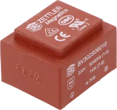 BV302S18010 - Trafo vergossen 230VAC 18VAC 1VA 55mA